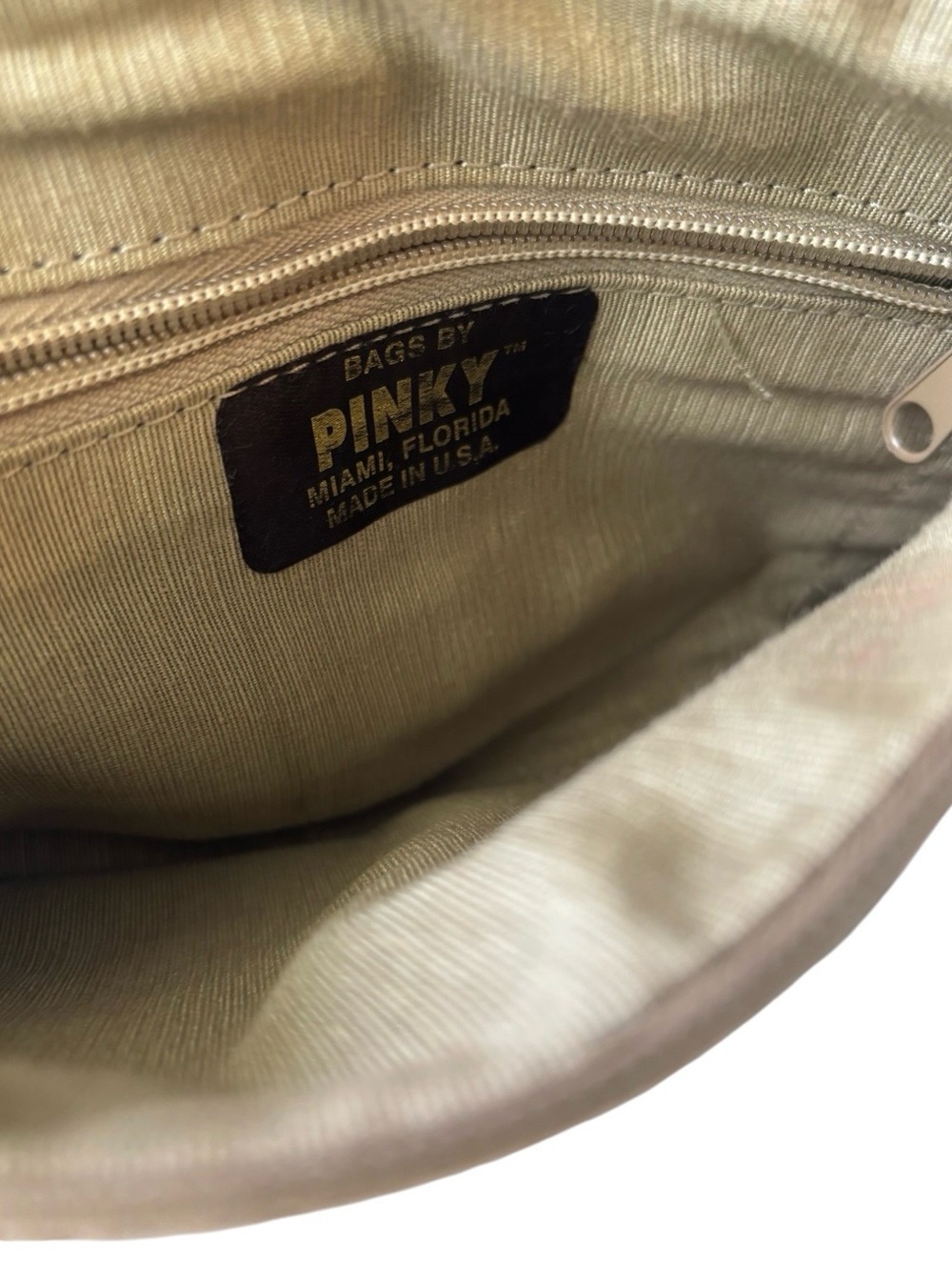 VintageBags By Pinky Miami Leather Crossbody Bag in Metallic Taupe/light green - Picture 3 of 5